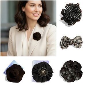 5 Elegant Vintage Claire Brooch & Hair Accessories Set